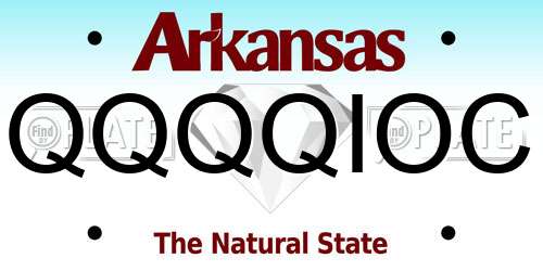 QQQQIOC Arkansas License Plate