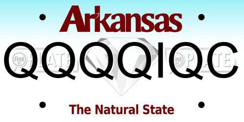 QQQQIQC Arkansas License Plate