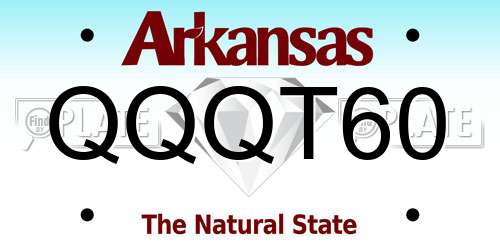 QQQT60 Arkansas License Plate