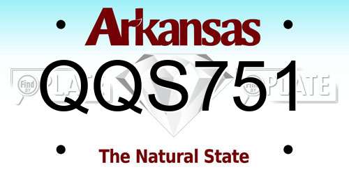 QQS751 Arkansas License Plate