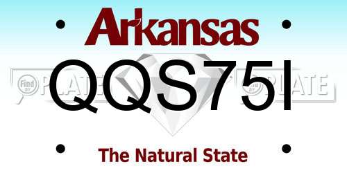 QQS75I Arkansas License Plate