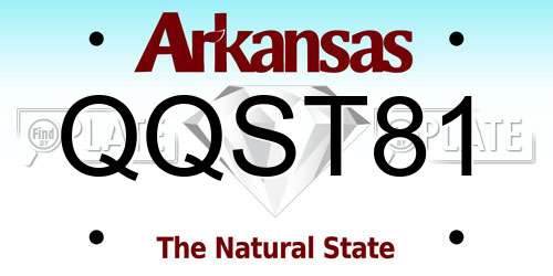 QQST81 Arkansas License Plate