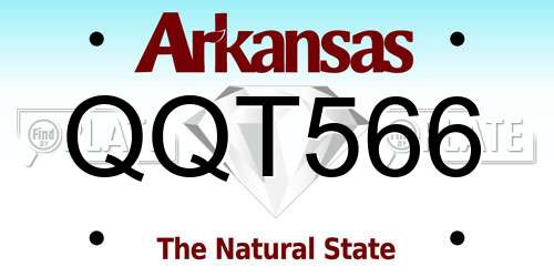 QQT566 Arkansas License Plate