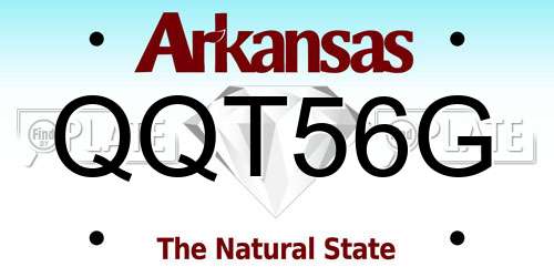QQT56G Arkansas License Plate