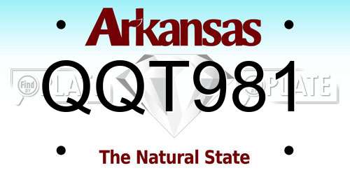 QQT981 Arkansas License Plate