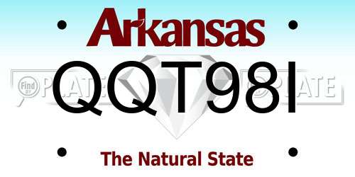 QQT98I Arkansas License Plate