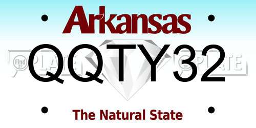 QQTY32 Arkansas License Plate