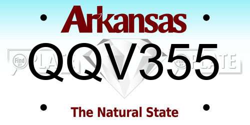 QQV355 Arkansas License Plate