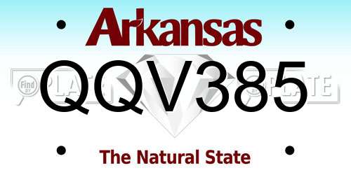 QQV385 Arkansas License Plate