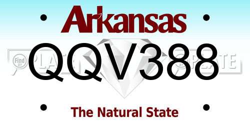 QQV388 Arkansas License Plate