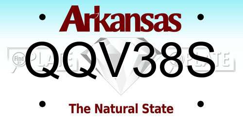 QQV38S Arkansas License Plate