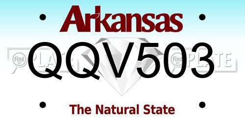 QQV503 Arkansas License Plate
