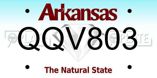 QQV803 Arkansas License Plate