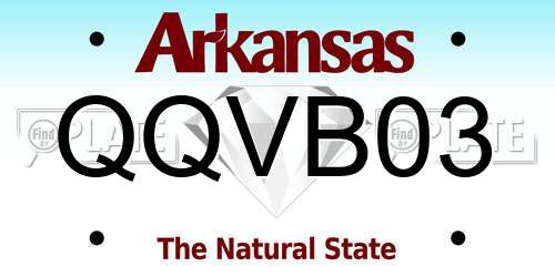 QQVB03 Arkansas License Plate