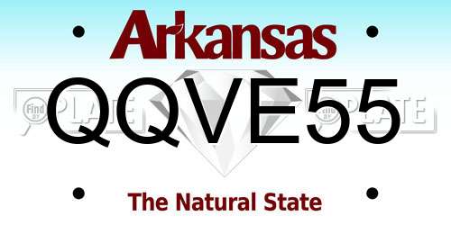 QQVE55 Arkansas License Plate