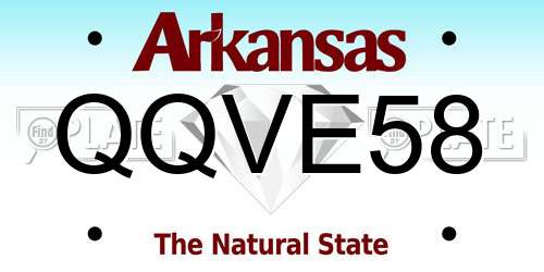 QQVE58 Arkansas License Plate