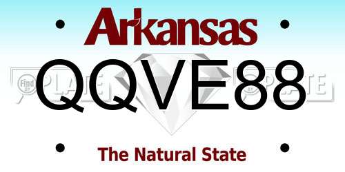 QQVE88 Arkansas License Plate