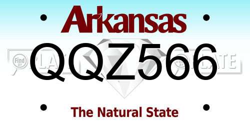QQZ566 Arkansas License Plate