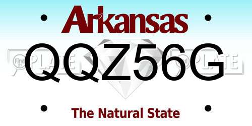 QQZ56G Arkansas License Plate
