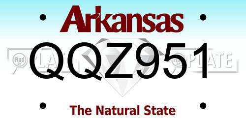 QQZ951 Arkansas License Plate