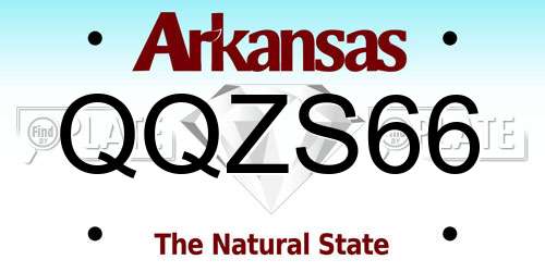 QQZS66 Arkansas License Plate