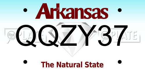 QQZY37 Arkansas License Plate