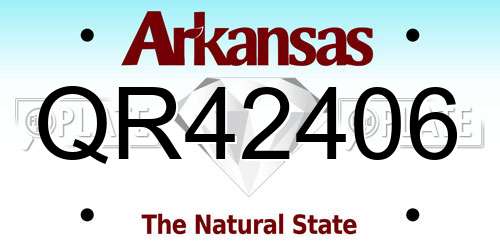 QR42406 Arkansas License Plate