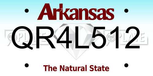 QR4L512 Arkansas License Plate