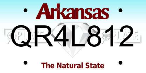 QR4L812 Arkansas License Plate