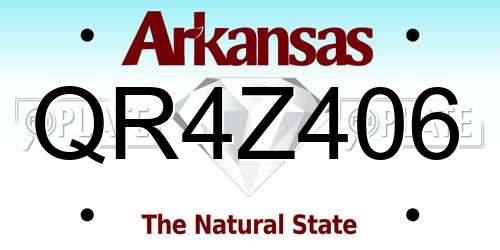 QR4Z406 Arkansas License Plate