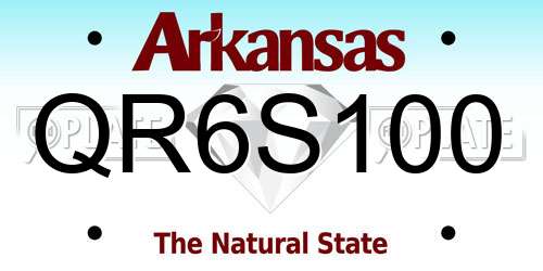 QR6S100 Arkansas License Plate