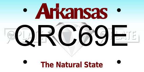 QRC69E Arkansas License Plate