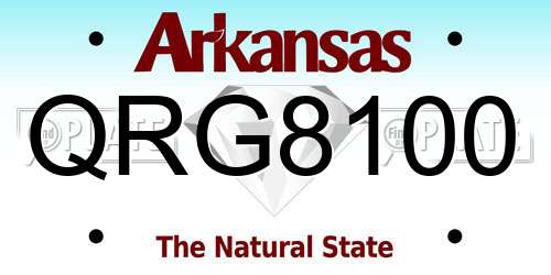 QRG8100 Arkansas License Plate