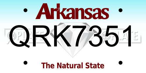 QRK7351 Arkansas License Plate