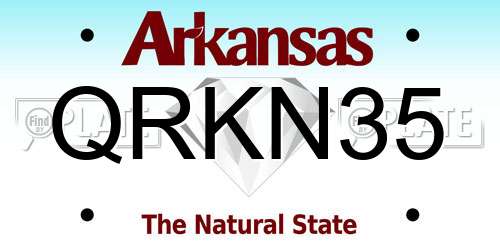 QRKN35 Arkansas License Plate