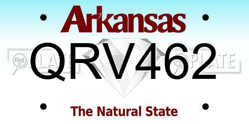 QRV462 Arkansas License Plate