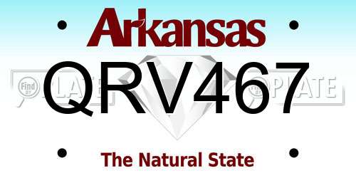 QRV467 Arkansas License Plate