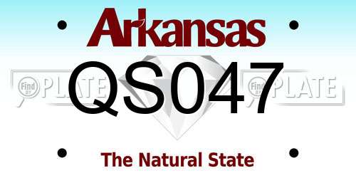 QS047 Arkansas License Plate