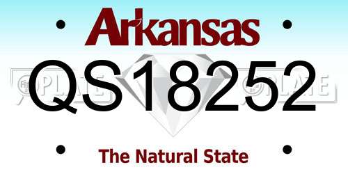 QS18252 Arkansas License Plate