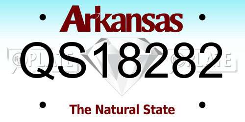 QS18282 Arkansas License Plate
