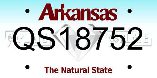 QS18752 Arkansas License Plate