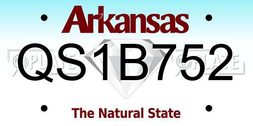 QS1B752 Arkansas License Plate