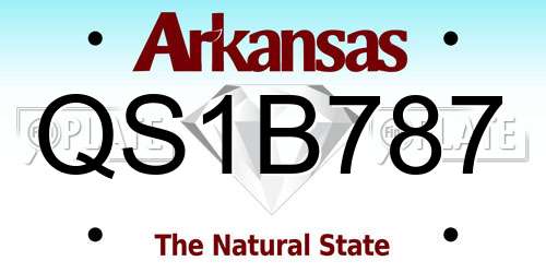 QS1B787 Arkansas License Plate