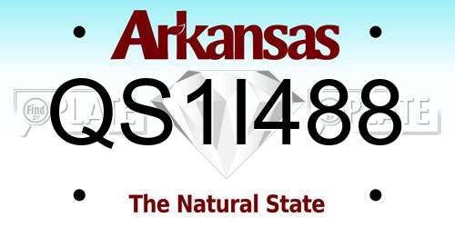 QS1I488 Arkansas License Plate