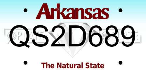 QS2D689 Arkansas License Plate