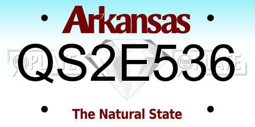 QS2E536 Arkansas License Plate