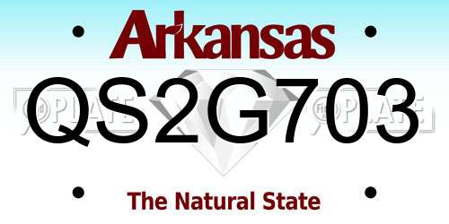 QS2G703 Arkansas License Plate