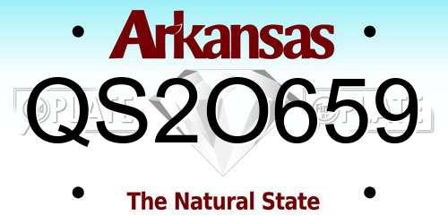QS2O659 Arkansas License Plate