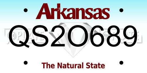 QS2O689 Arkansas License Plate