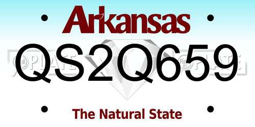 QS2Q659 Arkansas License Plate